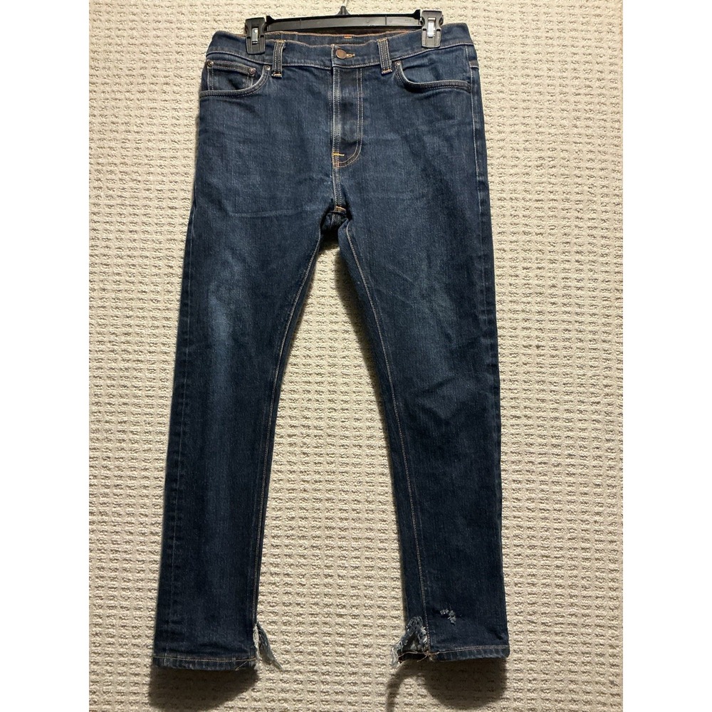 Nudie Jeans Brute Knut Organic Cotton Made In Italy READ Tapered Skinny SEE HEM